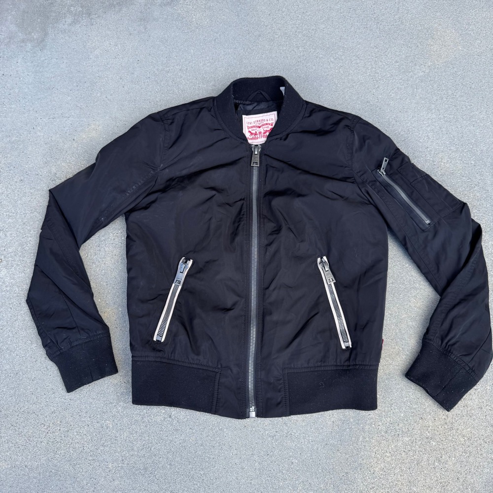 Levi's Men Black Full Zip Bomber Jacket Small